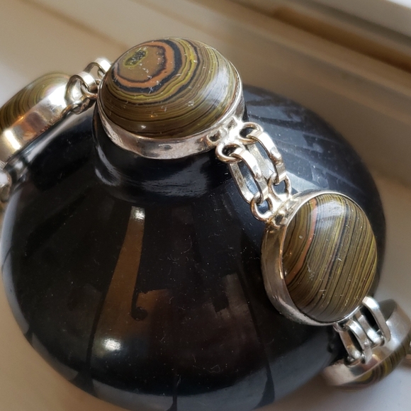 Bracelet 925 silver & gemstone, artisan handmade, - Picture 6 of 8